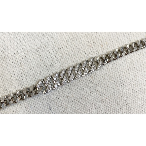 Rhinestone encrusted graduated chain necklace - Picture 3 of 5